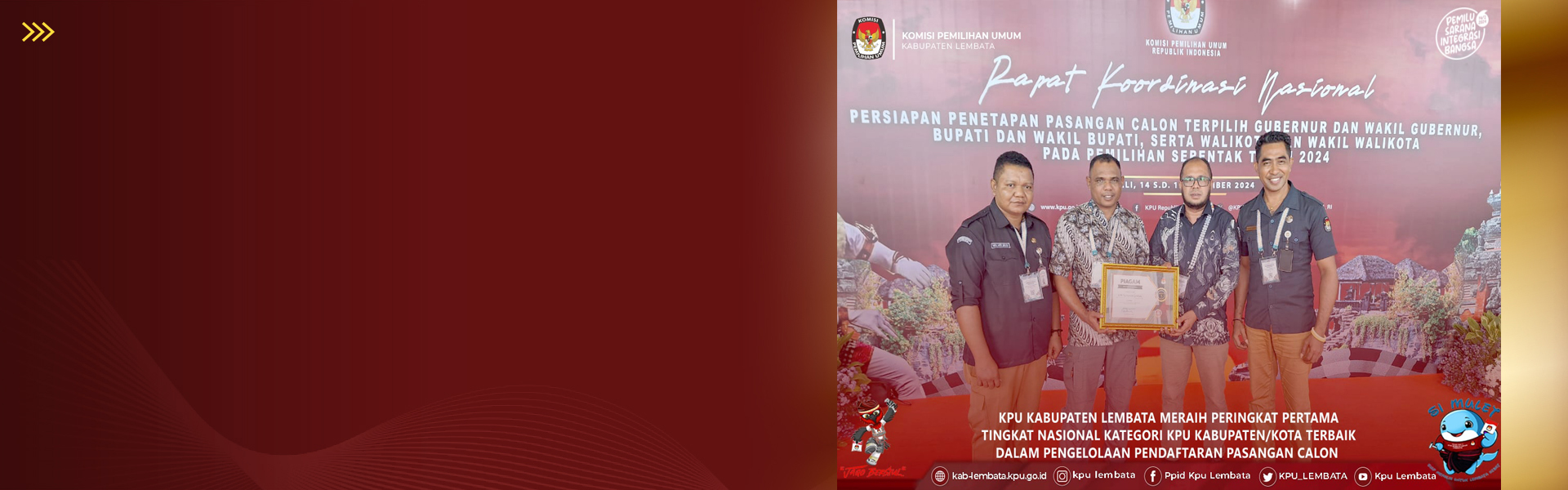 KPU Kabupaten Lembata Meraih Penghargaan Peringkat Pertama Tingkat Nasional